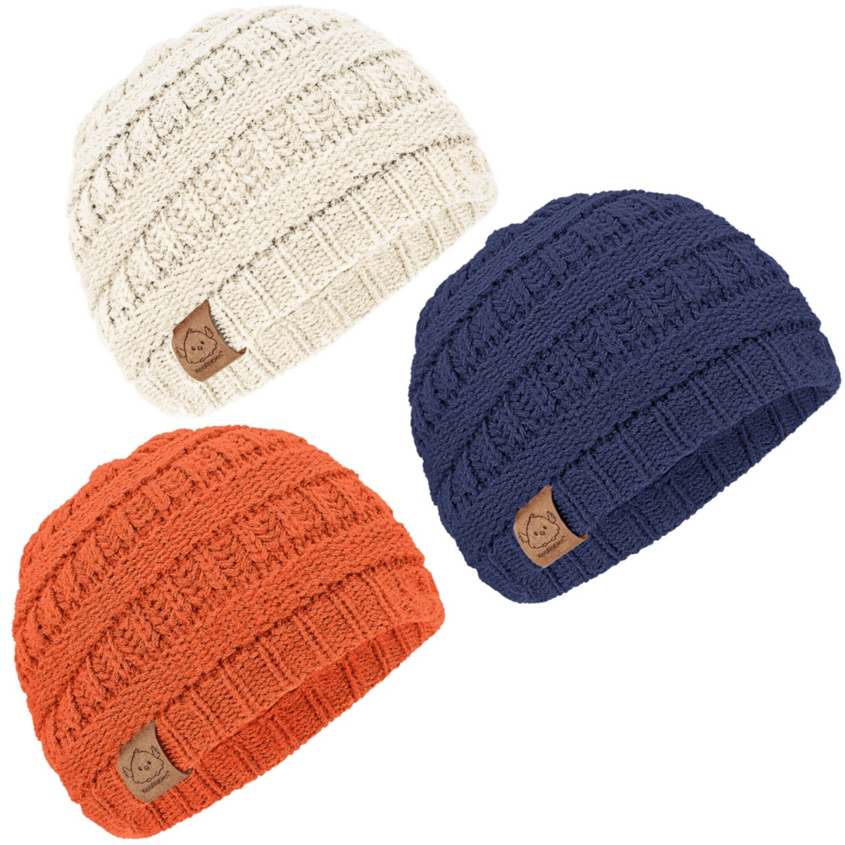 KeaBabies 3pk Warmzy Baby Beanies, 0-36 months Baby Hats, Baby Winter Hat for Newborn, Infant, Toddlers, Boys, Girls