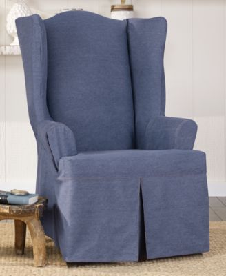 Authentic Denim Wing Chair Slipcover