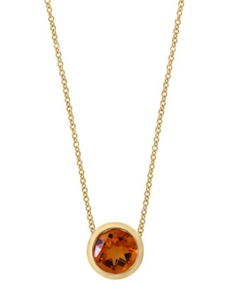 EFFY® Round Gemstone 18" Pendant Necklace in 14K Gold Plated Silver 