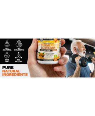 Turmeric Curcumin with BioPerine 1500mg - Natural Joint Support with 95% Standardized Curcuminoids & Black Pepper Extract for Ultra High Absorption & Potency - Non GMO - Gluten Free - 90 Capsules