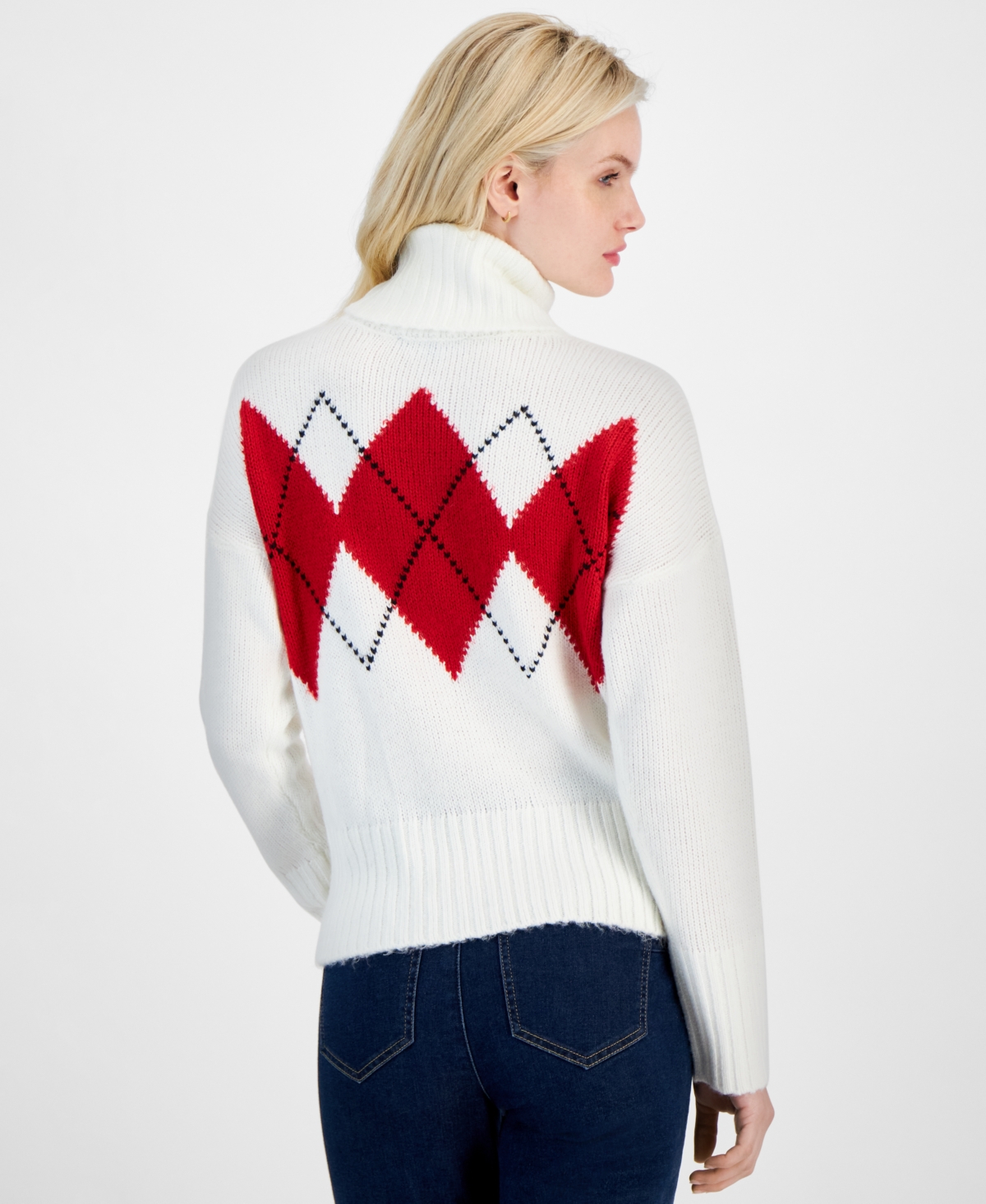 Tommy Hilfiger Women's Argyle-Print Turtleneck Sweater