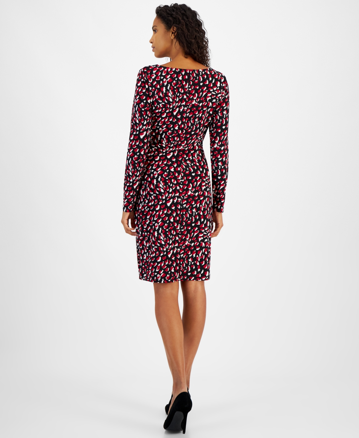 Kasper Women's Printed Long-Sleeve Sheath Dress, Regular & Petite Sizes