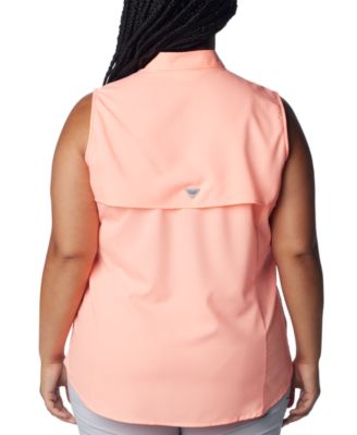 Plus Size PFG Tamiami Button-Front Sleeveless Top