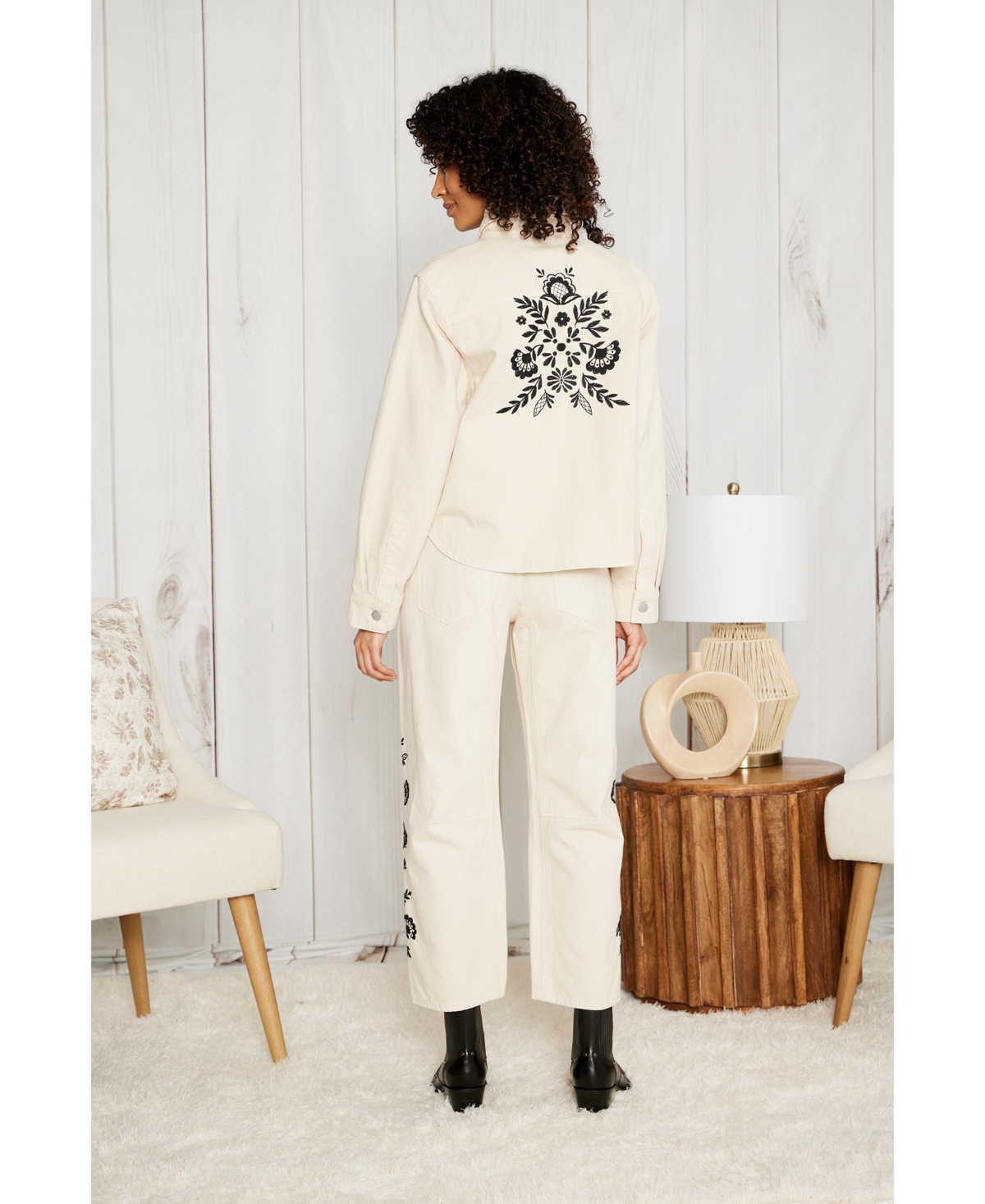 Driftwood Women's Cotton Embroidered Long-Sleeve Shacket