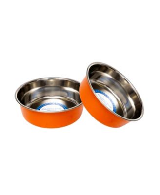 Set of 2 Heavy Gauge Stainless Steel Dog Bowls - Non-Skid, Durable & Rust-Resistant, Perfect for Food & Water