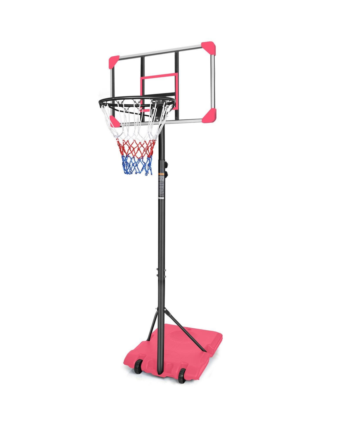 Slickblue Portable Basketball Goal System with Stable Base and Wheels - Black