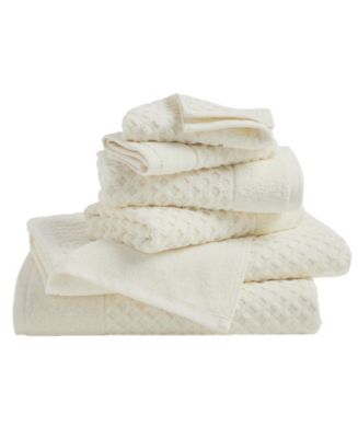 Linery & Co. Quick-Drying Cotton Diamond Waffle Textured 6-Piece Bath Towel Set 54x27x0.5 inches,26x16 inches - Macy's