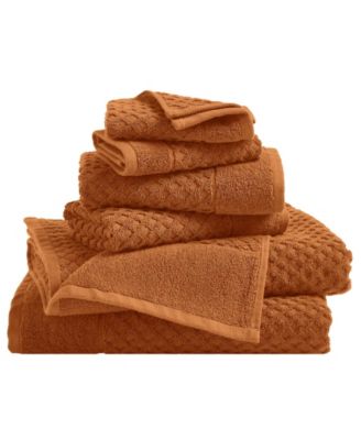 Quick-Drying Cotton Diamond Waffle Textured 6-Piece Bath Towel Set 54x27x0.5 inches,26x16 inches