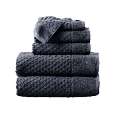 Quick-Drying Cotton Diamond Waffle Textured 6-Piece Bath Towel Set 54x27x0.5 inches,26x16 inches