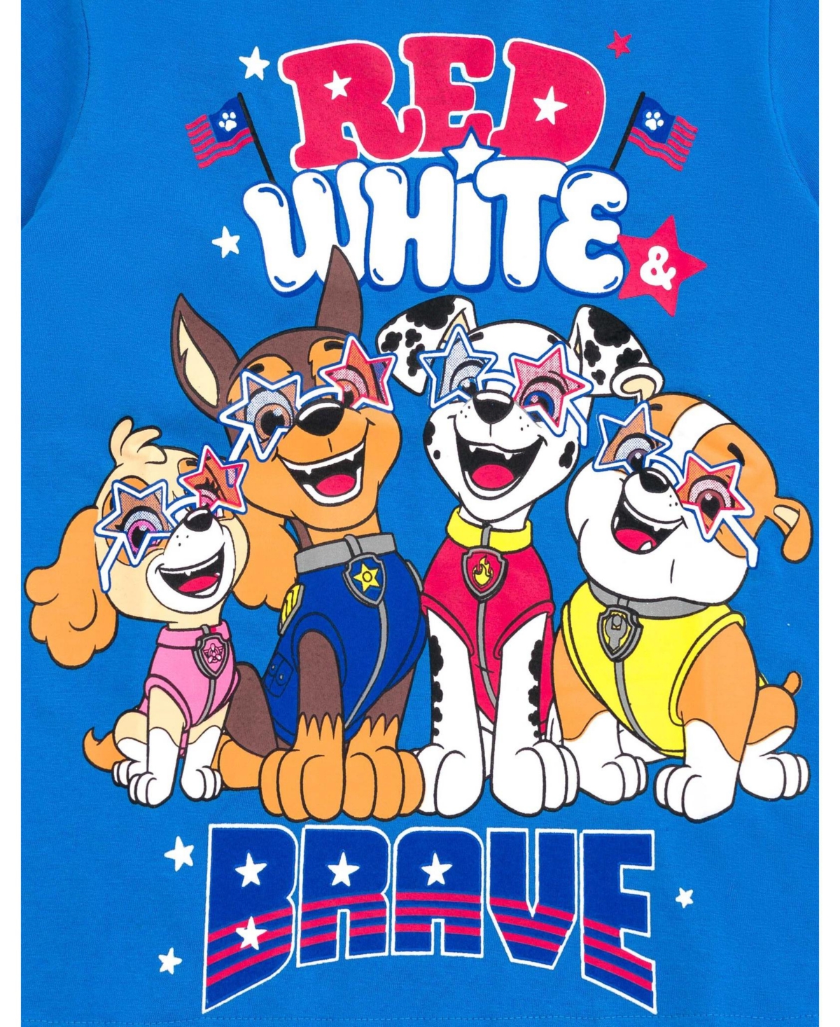 Paw Patrol Little Boys July 4th Halloween Christmas T-Shirt to - white  brave