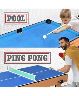 48" 5-in-1 Foldable Multi-Function Game Table with Foosball, Pool, Bowling, Shuffleboard, and Ping Pong