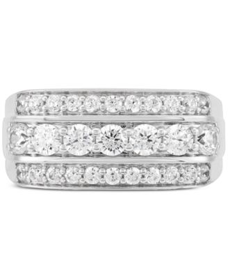 Men's Lab Grown Diamond Triple Row Ring (1-1/2 ct. t.w.) in 10k Gold