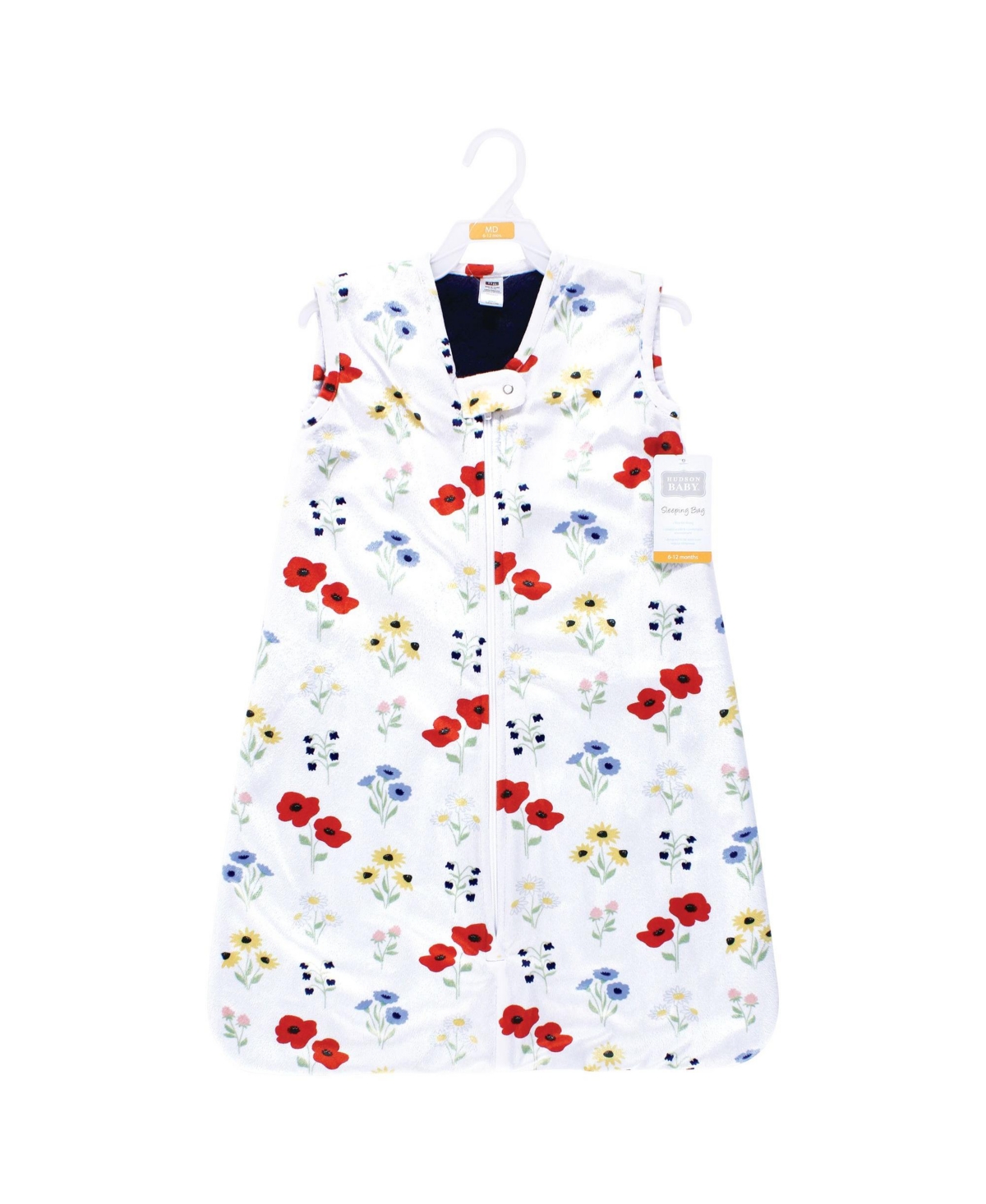 Hudson Baby Baby Girls Plush Faux Fur Sleeping Bag, Wearable Blanket,- Wildflower