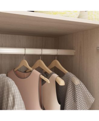 Glass Doors Armoires with Hanging Rods, Drawers and Shelves