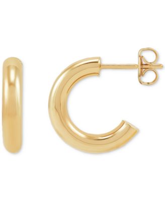 2-Pc. Set Polished & Beaded Small Hoop Earrings in 10k Gold, 1/2" & 3/4"