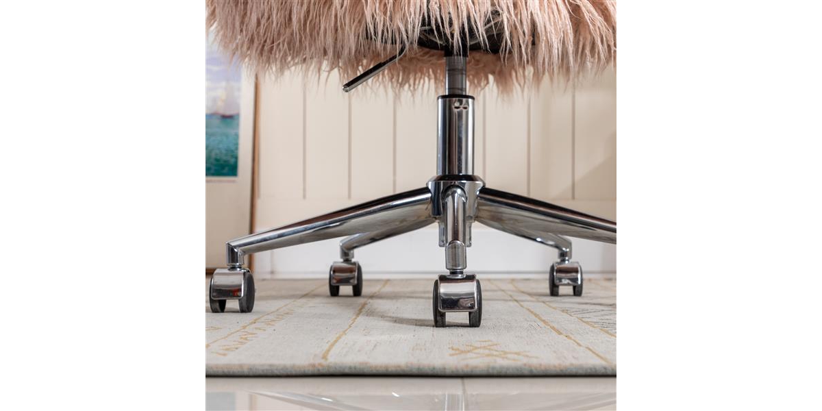 Slickblue Modern Faux fur home office chair, fluffy chair for girls, makeup vanity Chair