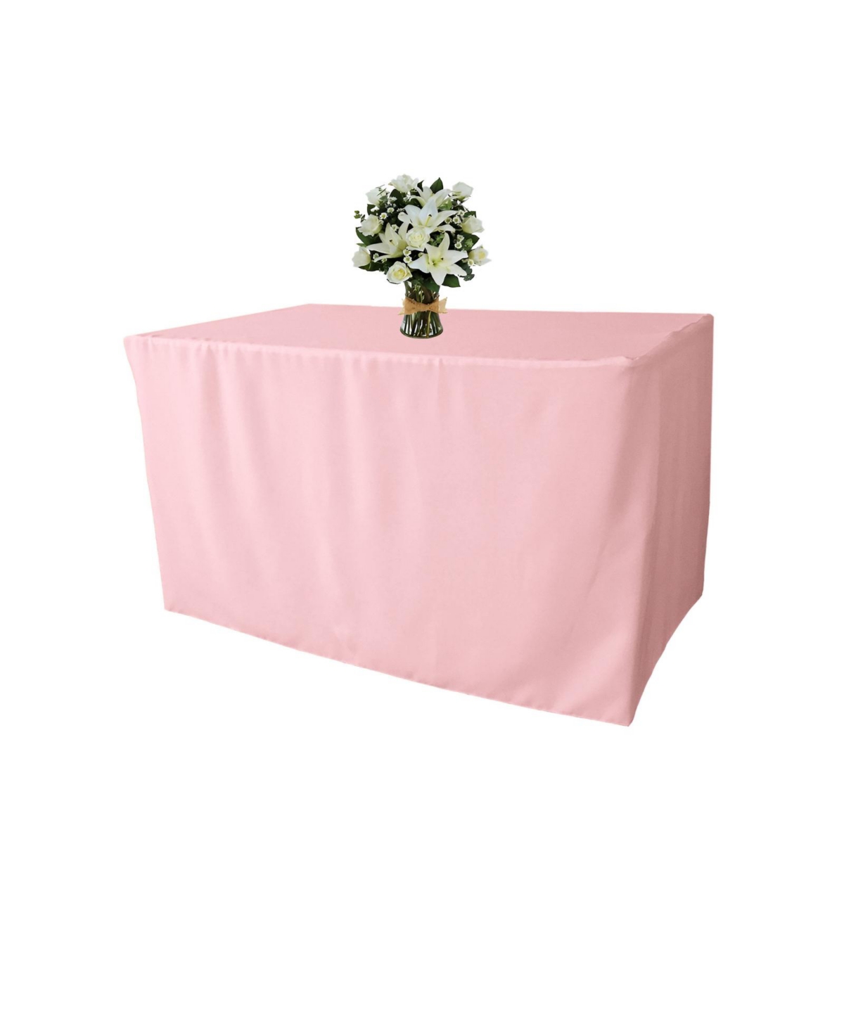 Slickblue Polyester Poplin Fitted Tablecloth, 48''L x 24''W x 30''H Perfect for Secure and Elegant Table Covering