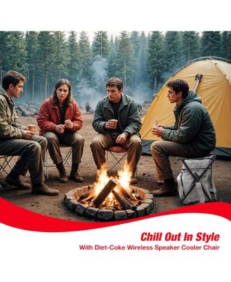 Coca-Cola Back Pack Cooler Bag and Folding Chair With Built-In Bluetooth Speakers