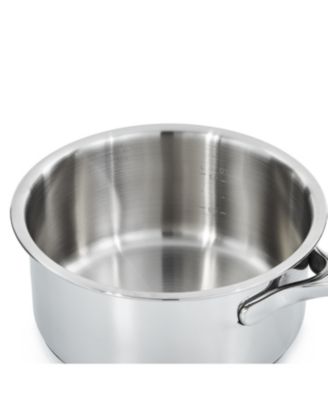 DiNA Helix Recycled 18/10 Stainless Steel 6.5" Saucepan 1.6qt., Glass Lid