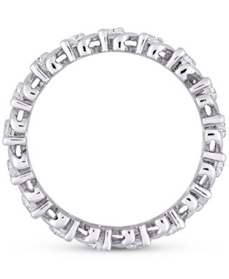Moissanite Polished Bar Eternity Band (1 ct. t.w.) in Sterling Silver