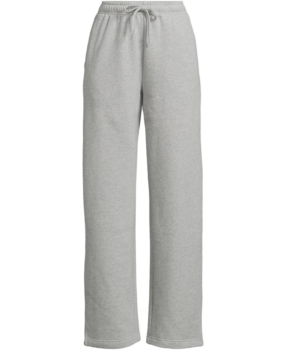 Lands' End Women's Petite Serious Sweats High Rise Relaxed Straight Leg Pants