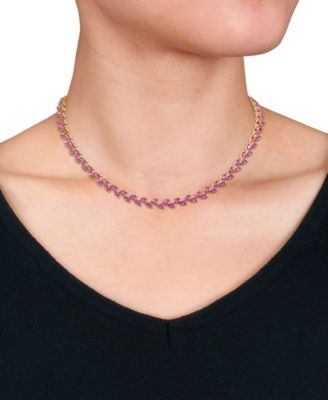 Lab-Created Pink Sapphire Marquise Vine 17" Collar Necklace (29 ct. t.w.)