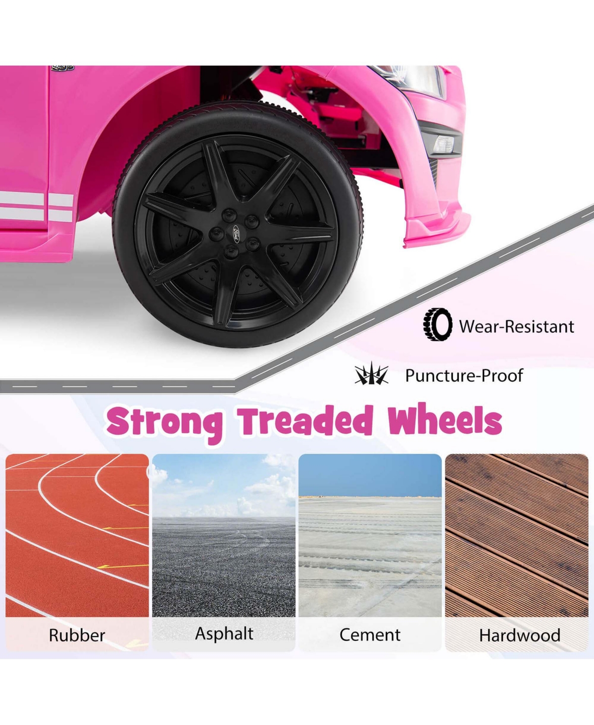 Costway 12V Licensed Ford Mustang Shelby GT500 Kids Ride on Car with Remote Control