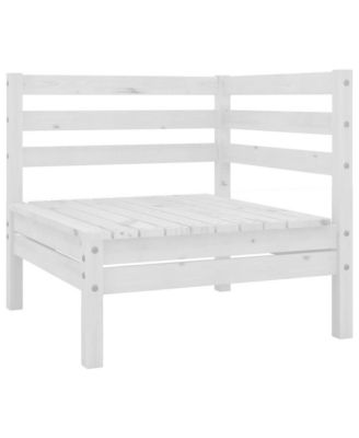 4 Piece Patio Lounge Set Solid Pinewood White