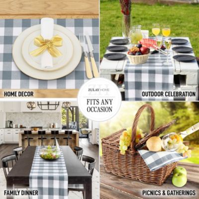 Thick Poly Cotton Buffalo Plaid Table Runners