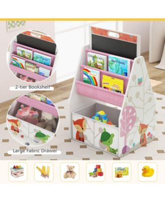 3 in 1 Kids Easel and Play Station Convertible with Chair and Storage Bins