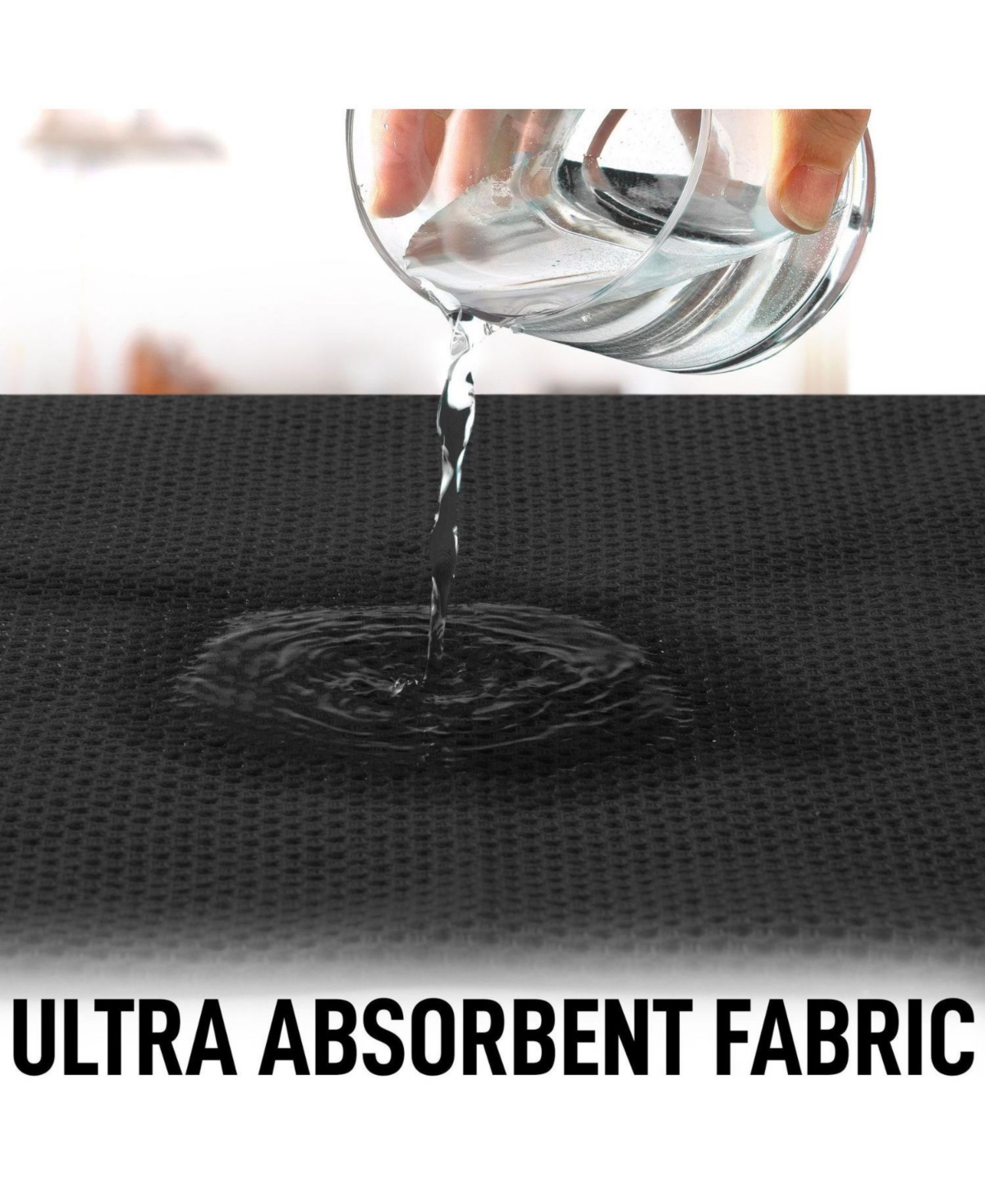 Reusable Kitchen Towels 3 Pack 100% Cotton Waffle Weave - Super Absorbent Dish for