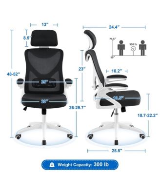 High Back Office Chair with 90° Flip-up Armrest