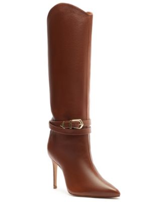 Schutz Women s Maryana Knee High Buckled Stiletto Leather Boots Macy s