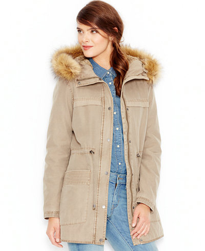 Levi's® Faux-Fur Hooded Sherpa Parka Jacket - Coats - Women - Macy's