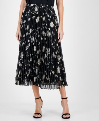 Anne Klein Women's Printed Pull-On Pleated Skirt main image 1