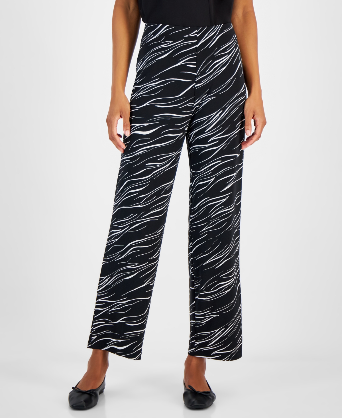 JM COLLECTION WOMEN'S PRINTED WIDE-LEG PULL-ON KNIT PANTS, CREATED FOR MACY'S 
