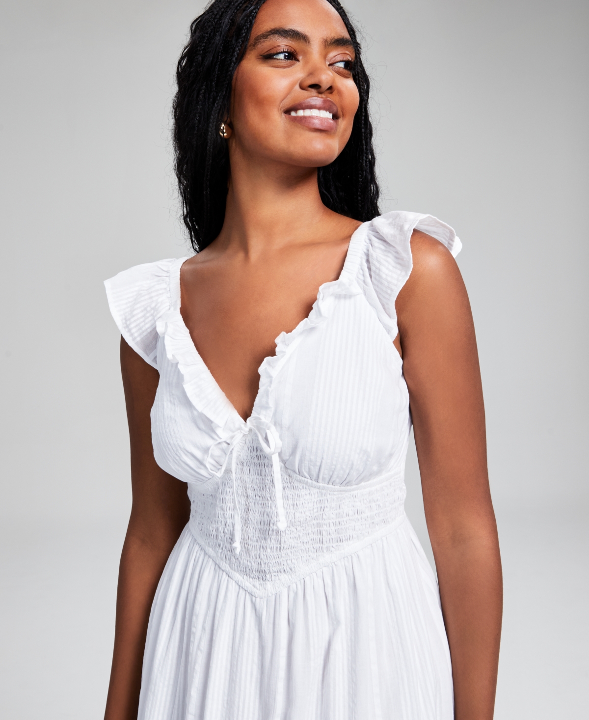 And Now This Women's Cotton Ruffled Tiered Maxi Dress, Created for Macy's