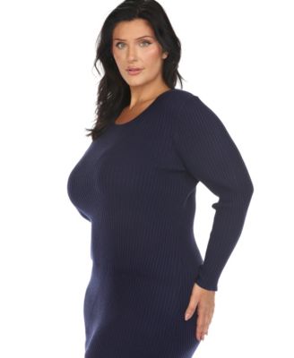 Plus Size Rib Midi Sweater Dress