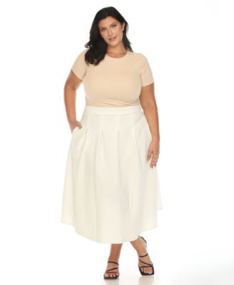 Plus Size Flared Tweed Skirt