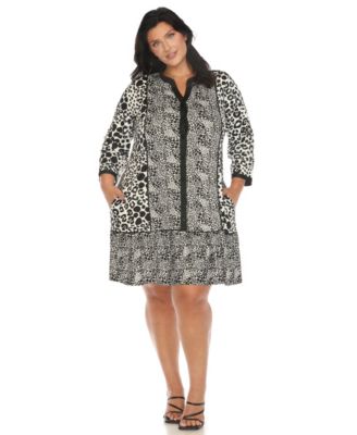 Plus Size Leopard Print Shift Dress