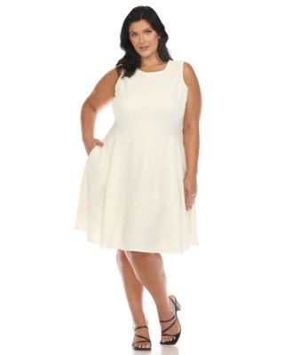 Plus Size Tweed Fit and Flare Dress