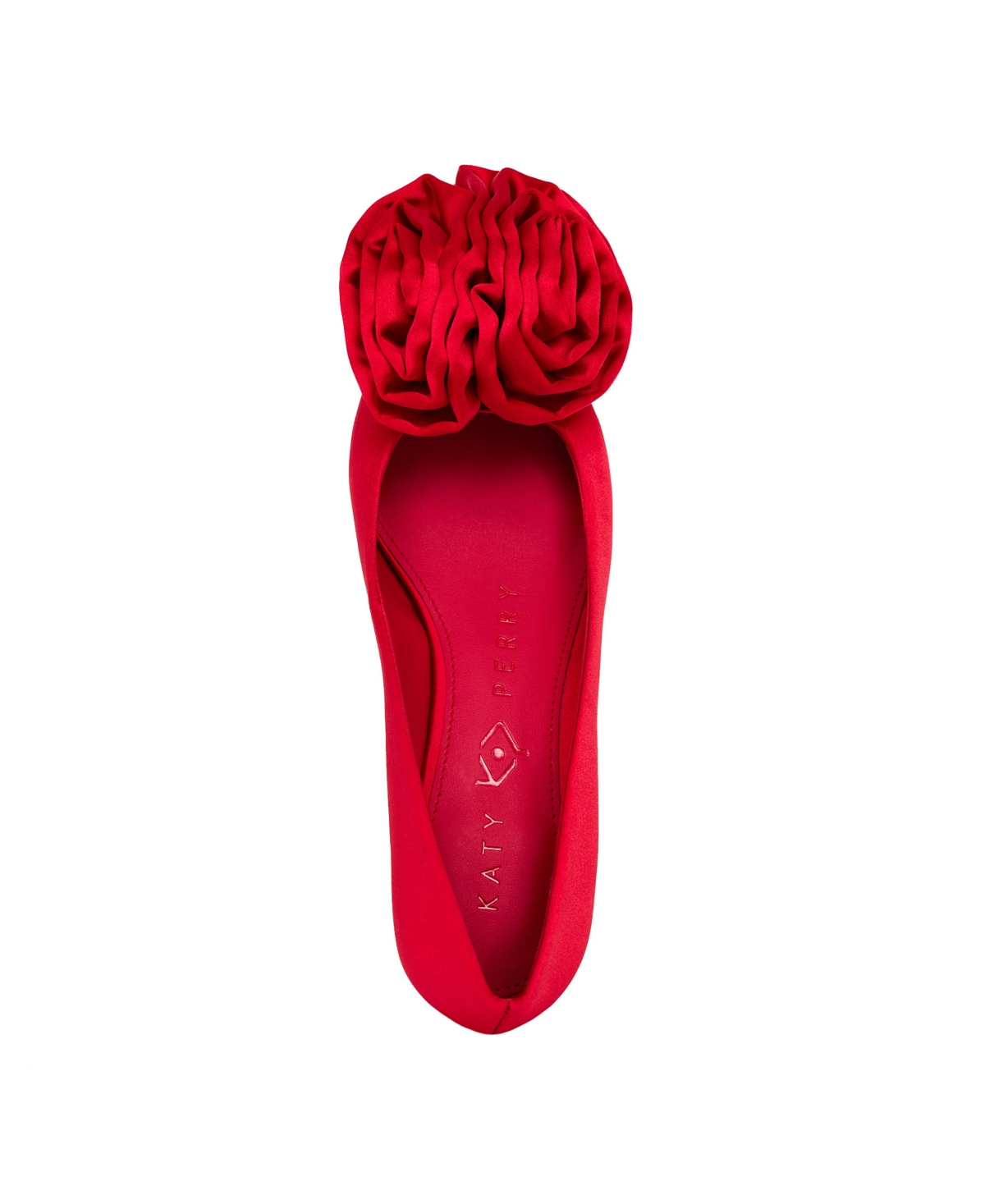 Shop Katy Perry Women's Micro Heel Flower Pumps In Bright Red