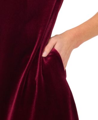 Women's Velvet Bubble-Sleeve Mini Dress