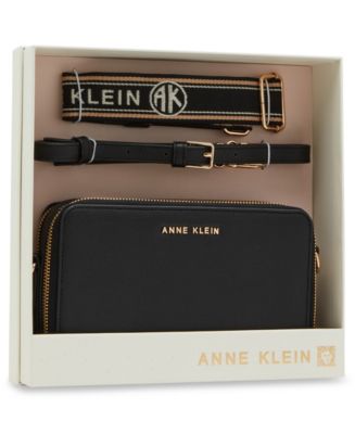 Anne Klein 3 Piece Gift Set with Double Zip Camera Crossbody - Macy's