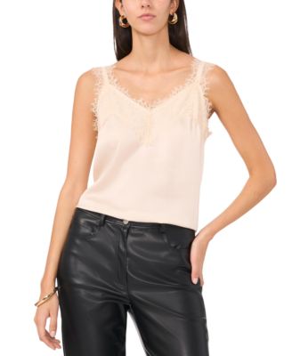 Vince Camuto - Women's Solid-Color Lace-Trim Camisole