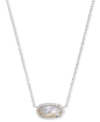 2-Pc. Set Mother of Pearl & Pav&eacute; Large & Small Mini Elisa Pendant Necklaces