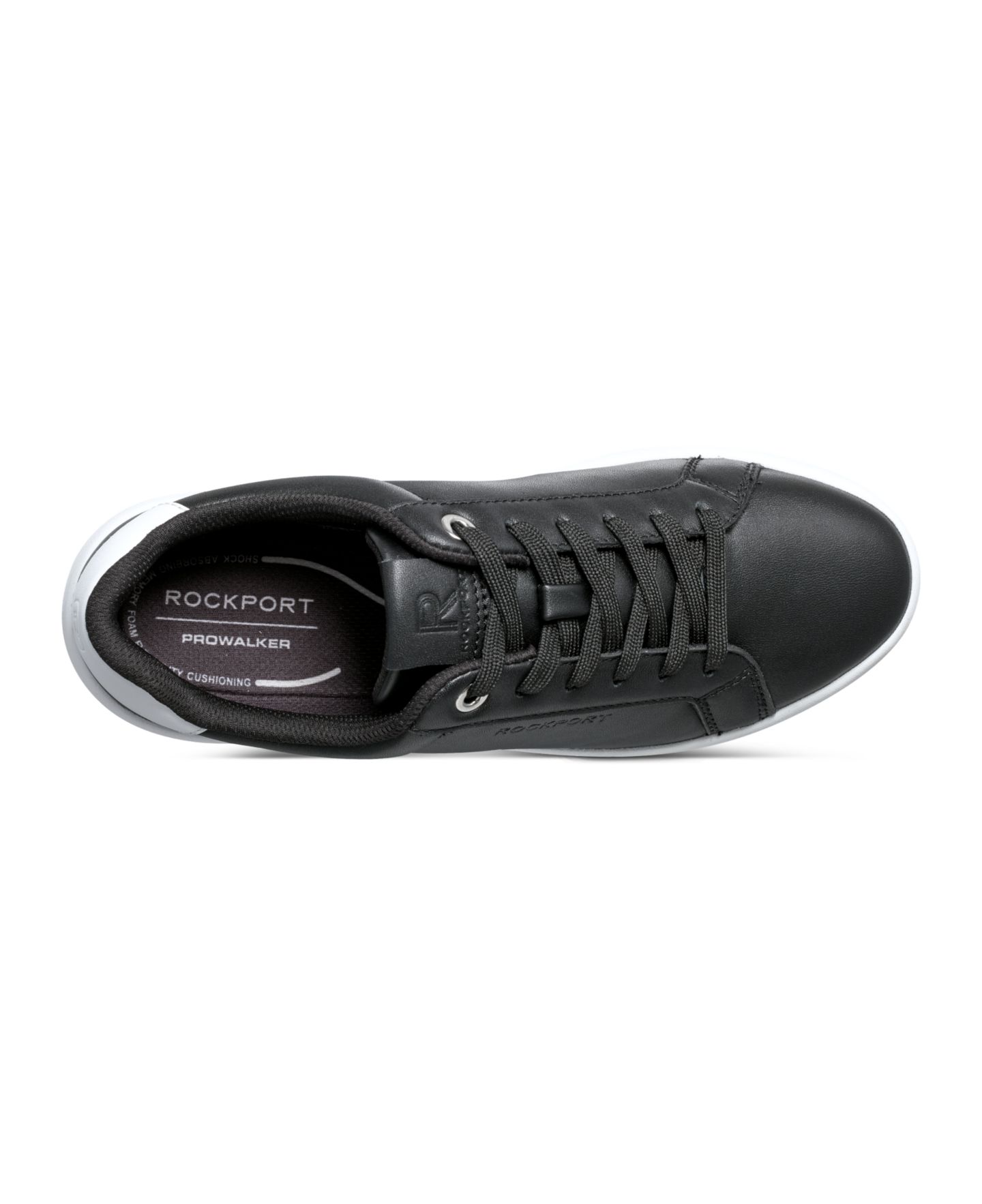 Женские кроссовки Rockport Elara Low Profile Lace-Up, цвет: Чёрный кожаный — фото 4