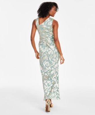 Women's Asymmetric Metallic Mermaid Gown