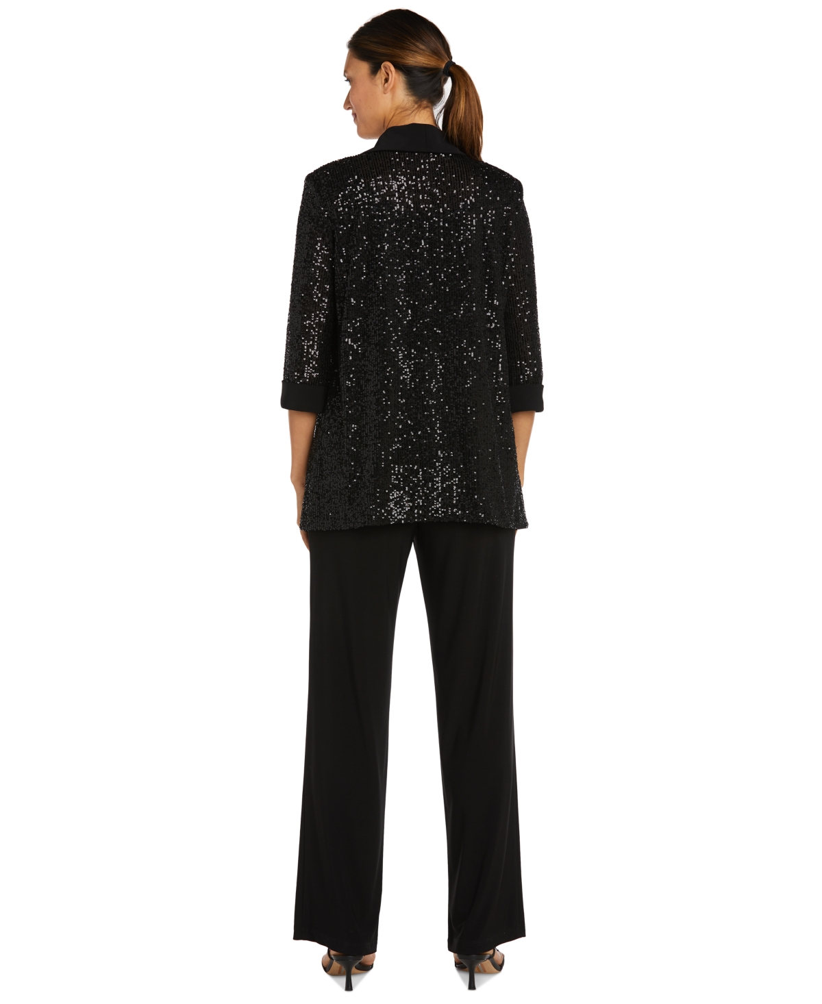 R & M Richards Petite 3-Pc. Sequined Jacket, Top & Pants