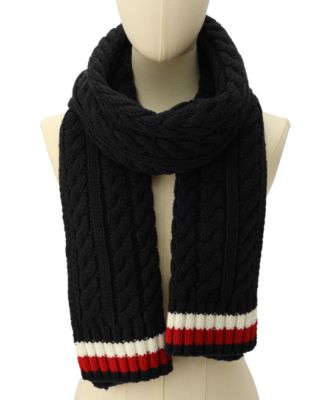 Men's Cable Knit Global Stripe Scarf